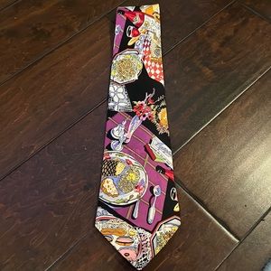 Dinner table theme silk tie